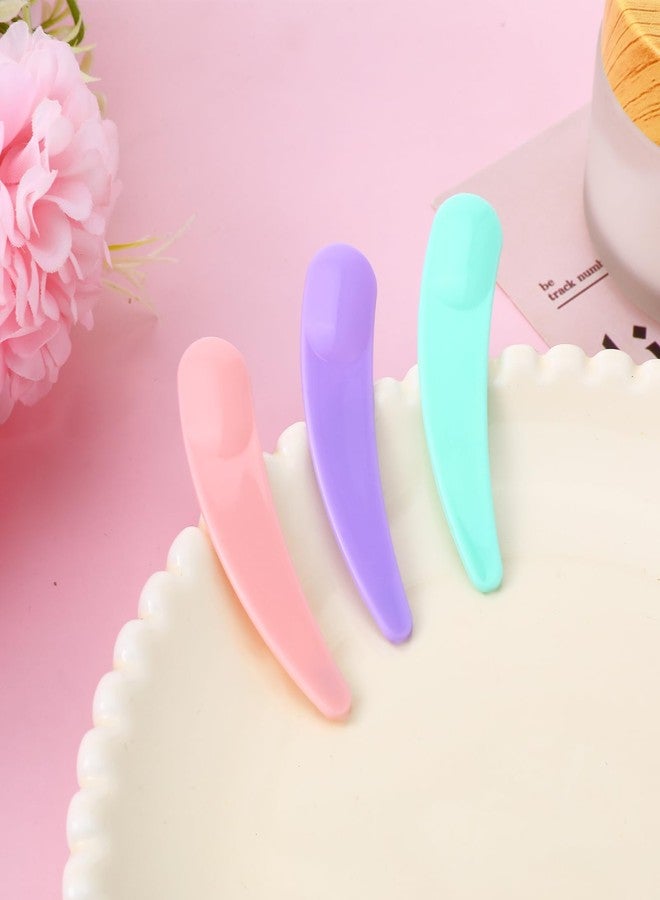 Ajcotahm 200 Pcs Mini Spatula for Cosmetics, Plastic Makeup Spatulas Mini Disposable Skincare Scoop Spatula for Cosmetics Facial Cream Mask Mixing and Sampling (Purple Pink Blue) - Image 5